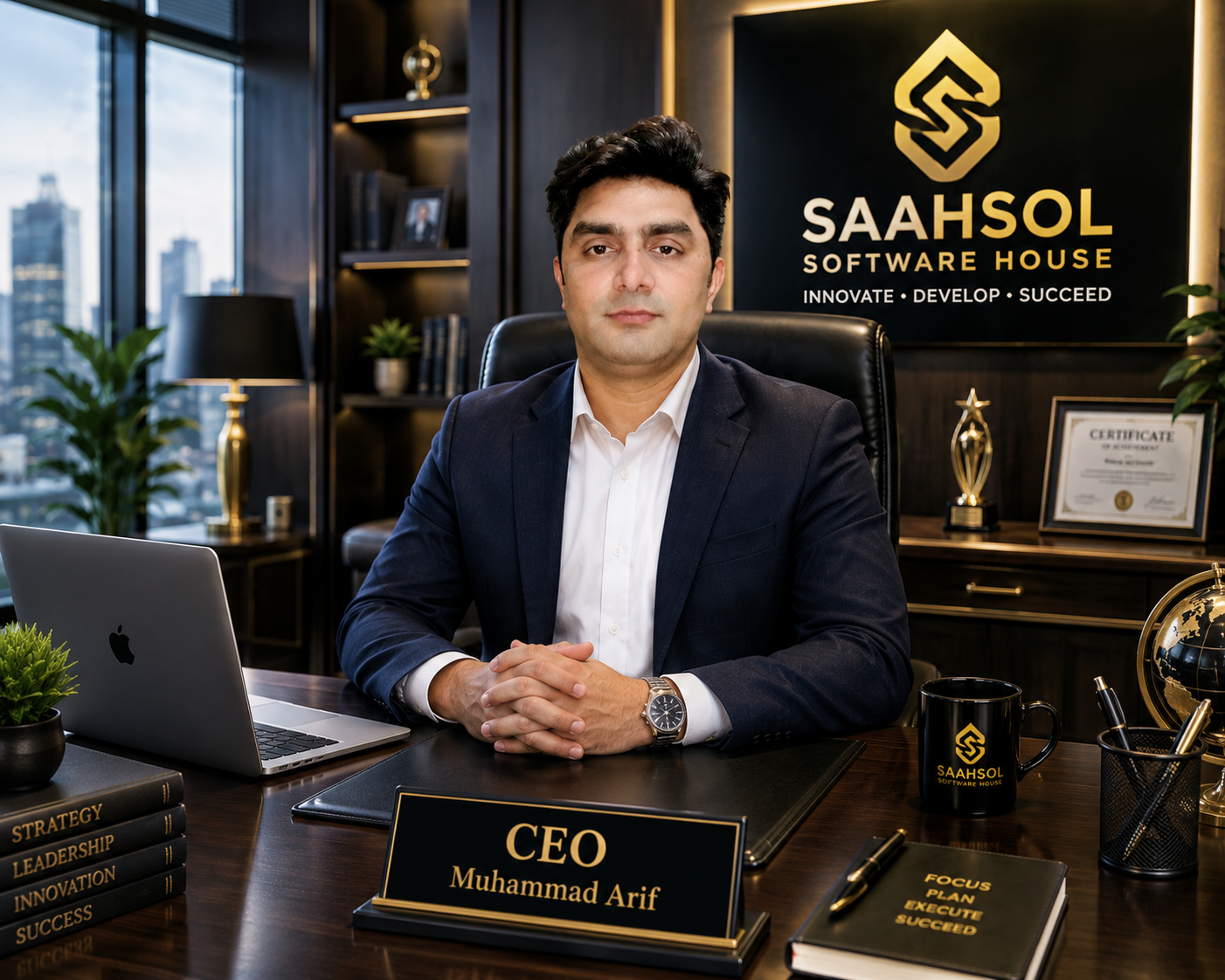 Muhammad Arif at Saahsol Software House office